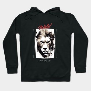 Lion Wild Nature Free Spirit Art Brush Painting Hoodie